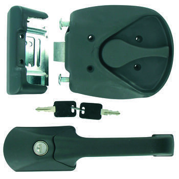 Serrure à compression de porte de cabine de camping-car, serrure à tension de porte de cabine rotative en nylon en alliage de zinc de 30 mm pour caravane, yacht, camping-car(Noir